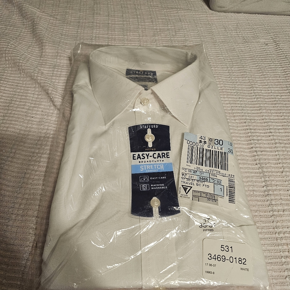 Stafford white button up shirt